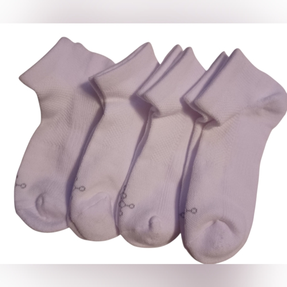 4 Pack Of Womens Tommy Copper Easy On/Off Compression Ankle Socks White BNWOT